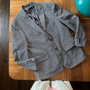 Ralph Lauren Gray Herringbone Wool Blazer Sportcoat Jacket 44R